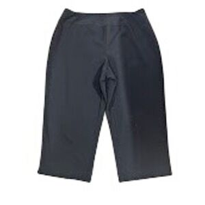 Investment Womens Black Pull On Capri Pants Size 18W Stretch Cropped Trousers